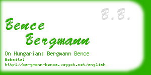 bence bergmann business card